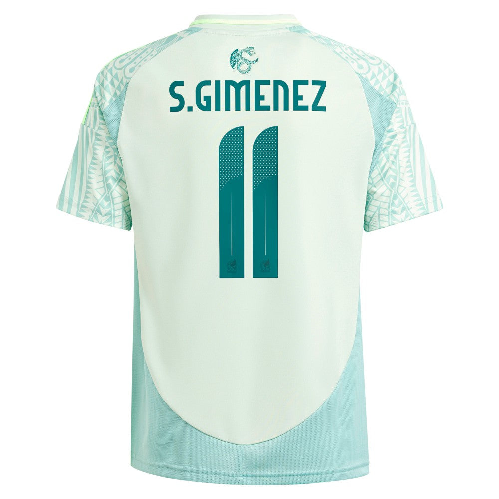 Adidas Santiago Giménez Mexico National Team Youth 2024 Away Replica Player Jerseys - Green