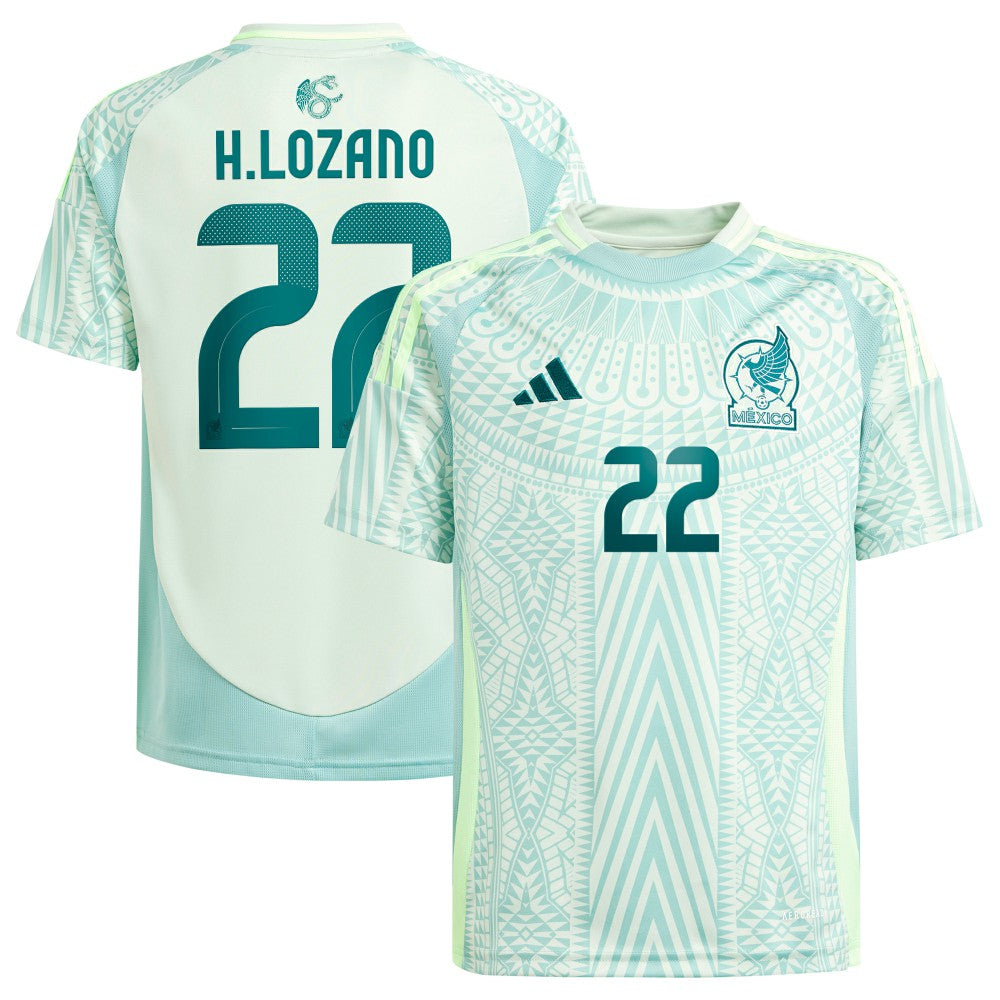 Adidas Hirving Lozano Mexico National Team Youth 2024 Away Replica Player Jerseys - Green