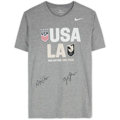 Fanatics Gisele Thompson & Alyssa Thompson Angel City FC & USWNT Multi-Signed Gray T-Shirts
