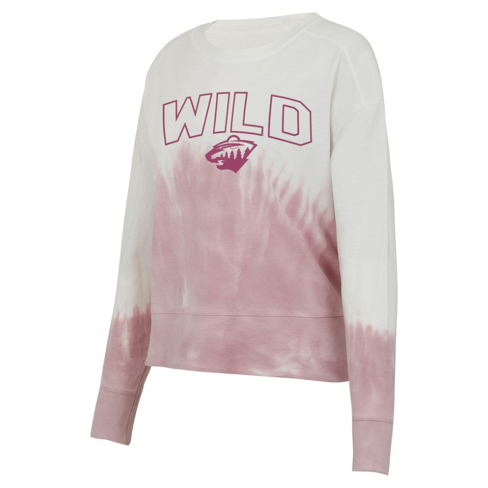 Minnesota Wild - Concepts Sport Women's Orchard Tie-Dye Long Sleeve Top Pink/White
