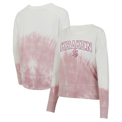 Seattle Kraken Concepts Sport Women's Orchard Tie-Dye Long Sleeve Top Pink/White