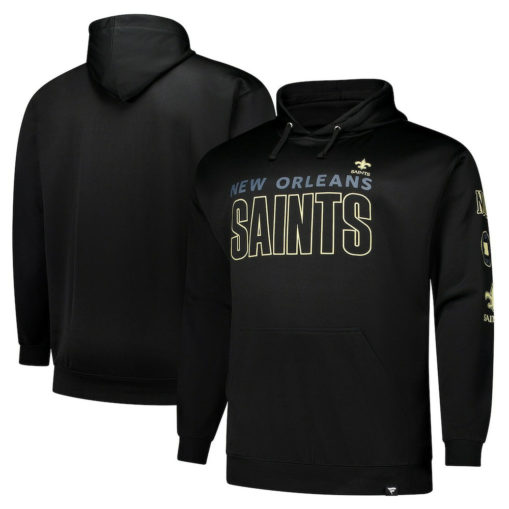 New Orleans Saints Big & Tall Fleece Pullover Hoodie Black - Fanatics