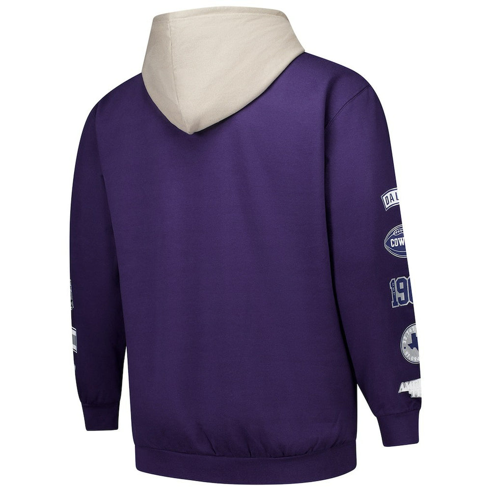 Dallas Cowboys Big & Tall Patched Out Pullover Hoodie Purple - Fanatics