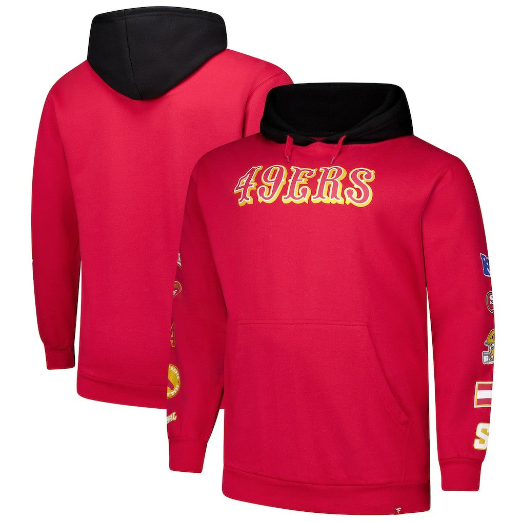 San Francisco 49ers Big & Tall Patched Out Pullover Hoodie Scarlet - Fanatics
