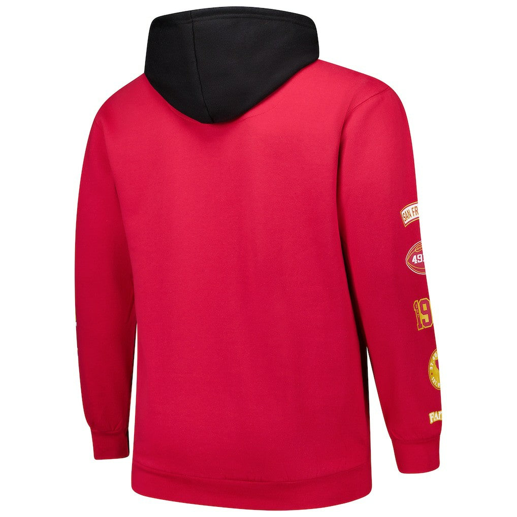 San Francisco 49ers Big & Tall Patched Out Pullover Hoodie Scarlet - Fanatics