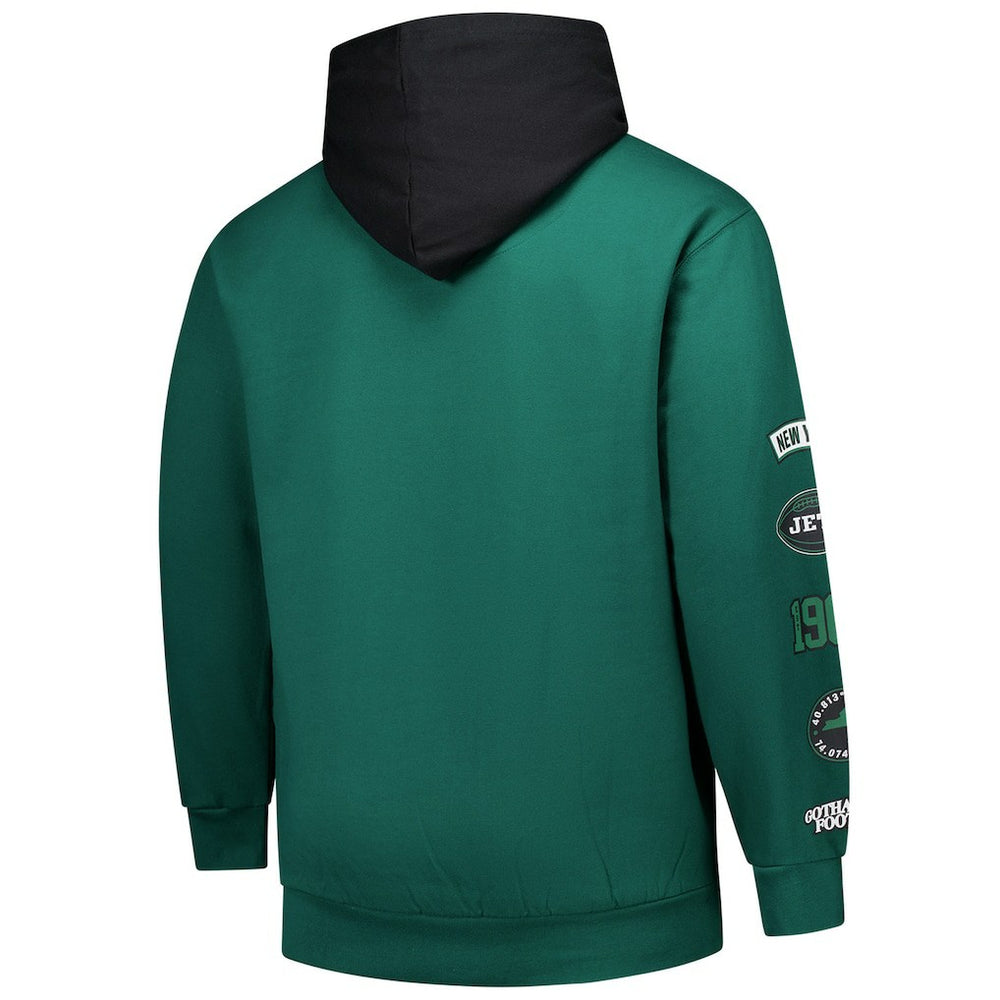 New York Jets Big & Tall Patched Out Pullover Hoodie Green - Fanatics