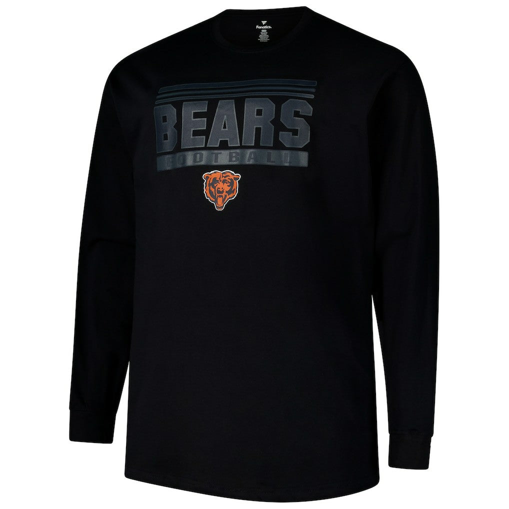 Chicago Bears Profile Big & Tall Pop Long Sleeve T-Shirt Black - NFL