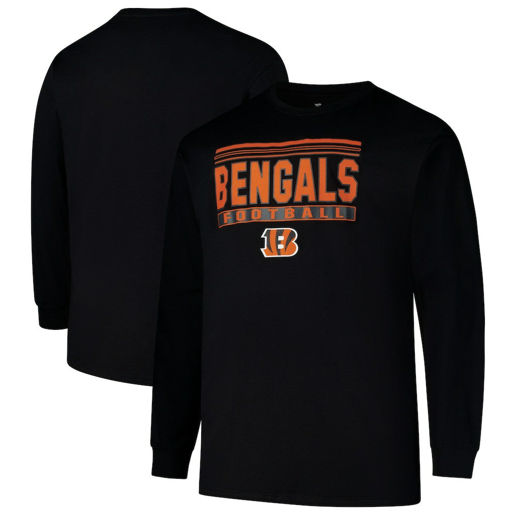 Cincinnati Bengals Profile Big & Tall Pop Long Sleeve T-Shirt Black - NFL
