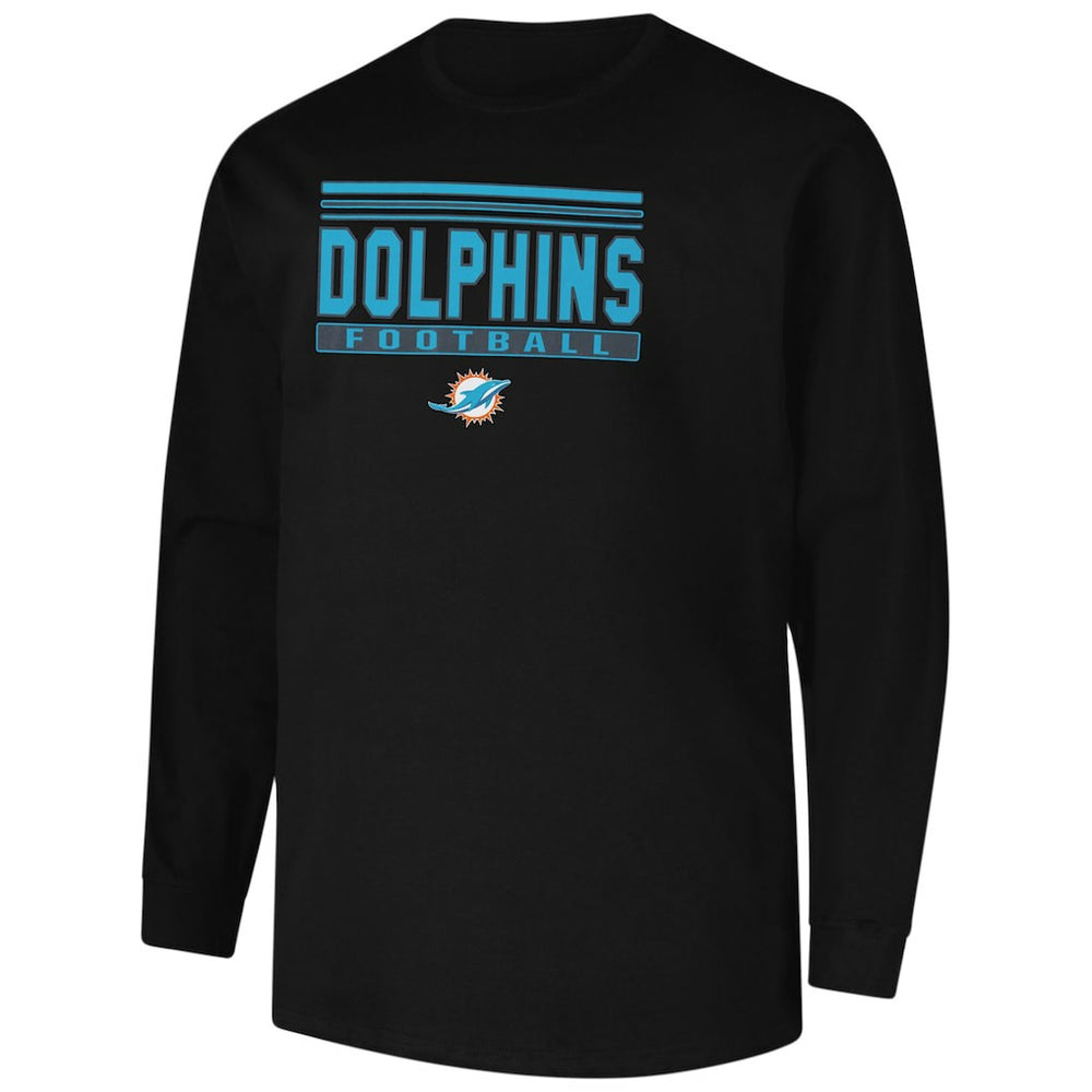 Miami Dolphins Profile Big & Tall Pop Long Sleeve T-Shirt Black - NFL