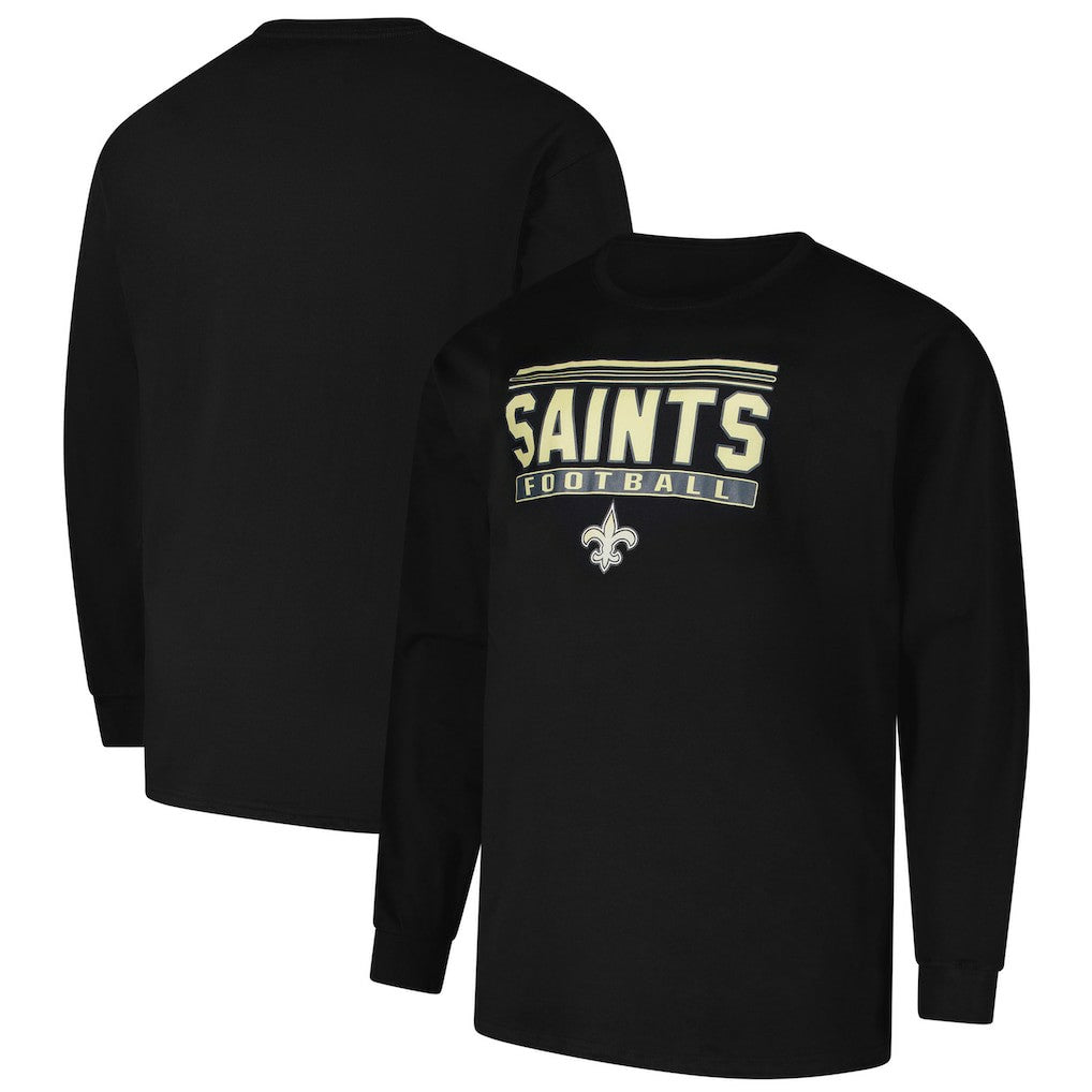 New Orleans Saints Profile Big & Tall Pop Long Sleeve T-Shirt Black - NFL