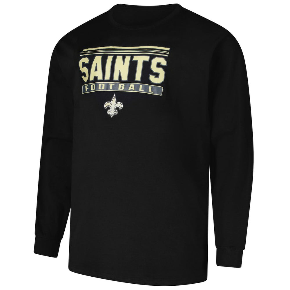 New Orleans Saints Profile Big & Tall Pop Long Sleeve T-Shirt Black - NFL