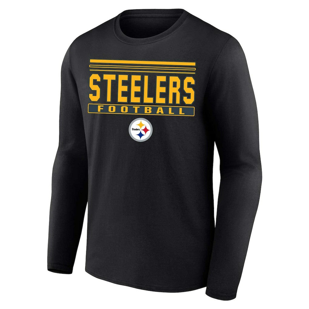 Pittsburgh Steelers Profile Big & Tall Pop Long Sleeve T-Shirt Black - NFL
