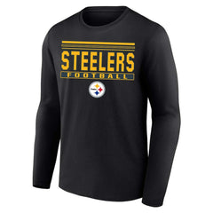 Pittsburgh Steelers Profile Big & Tall Pop Long Sleeve T-Shirt Black - NFL