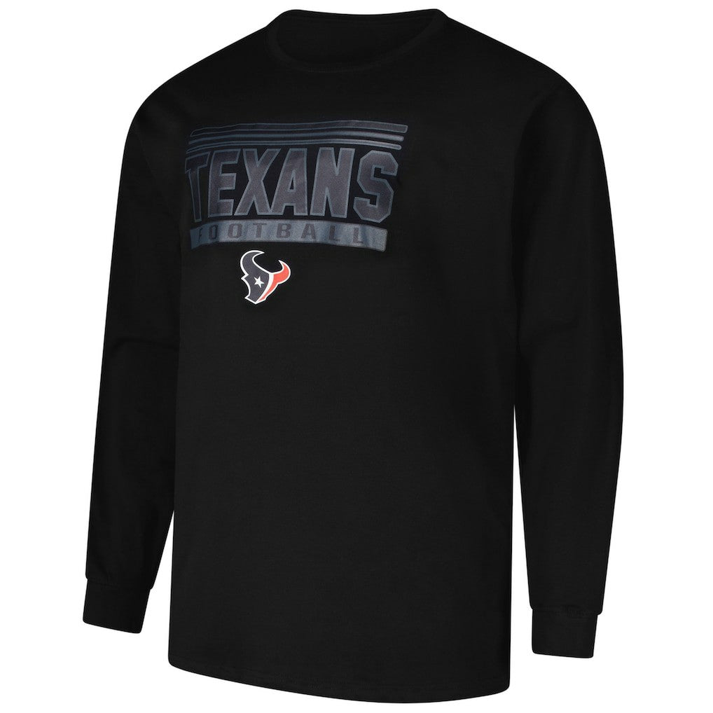 Houston Texans Profile Big & Tall Pop Long Sleeve T-Shirt Black - NFL