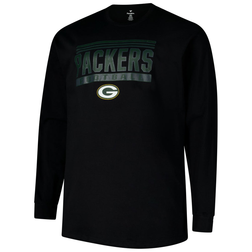 Green Bay Packers Profile Big & Tall Pop Long Sleeve T-Shirt Black - NFL