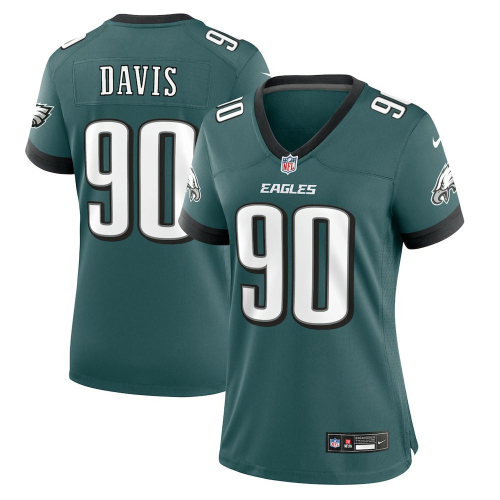 Jordan Davis Philadelphia Eagles Women's Team Game Jersey Midnight Green - Nike