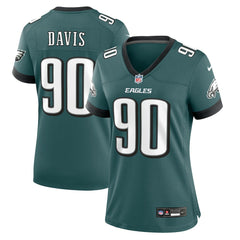 Jordan Davis Philadelphia Eagles Women's Team Game Jersey Midnight Green - Nike