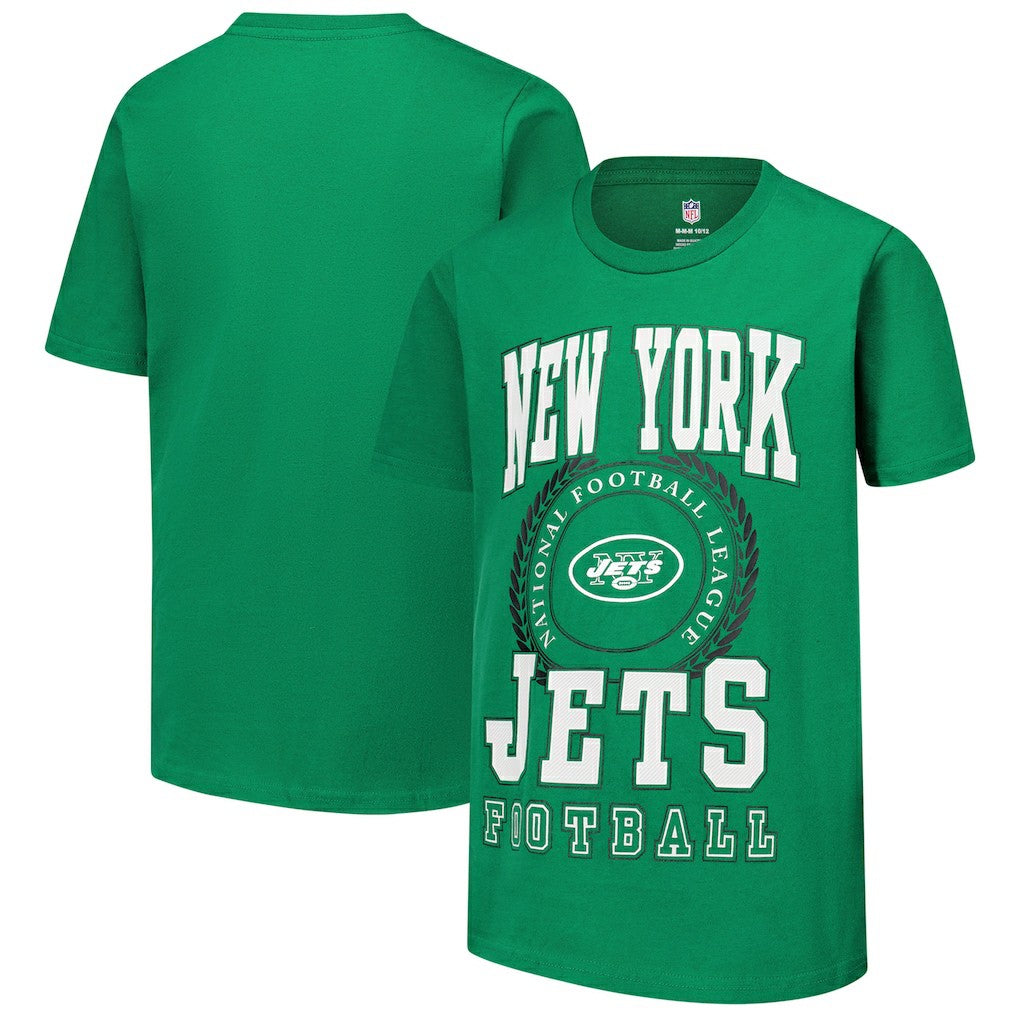 New York Jets Youth Stitched Up Retro Logo T-Shirt Green - NFL