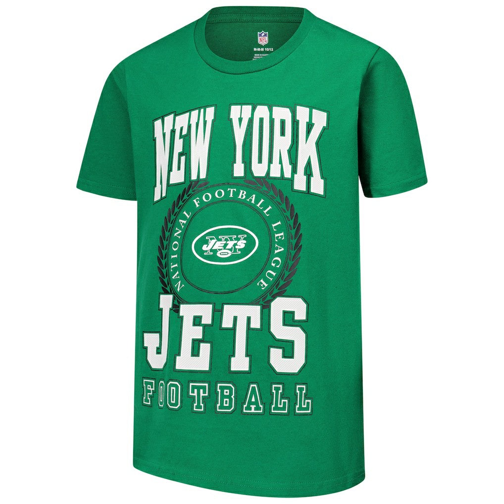 New York Jets Youth Stitched Up Retro Logo T-Shirt Green - NFL