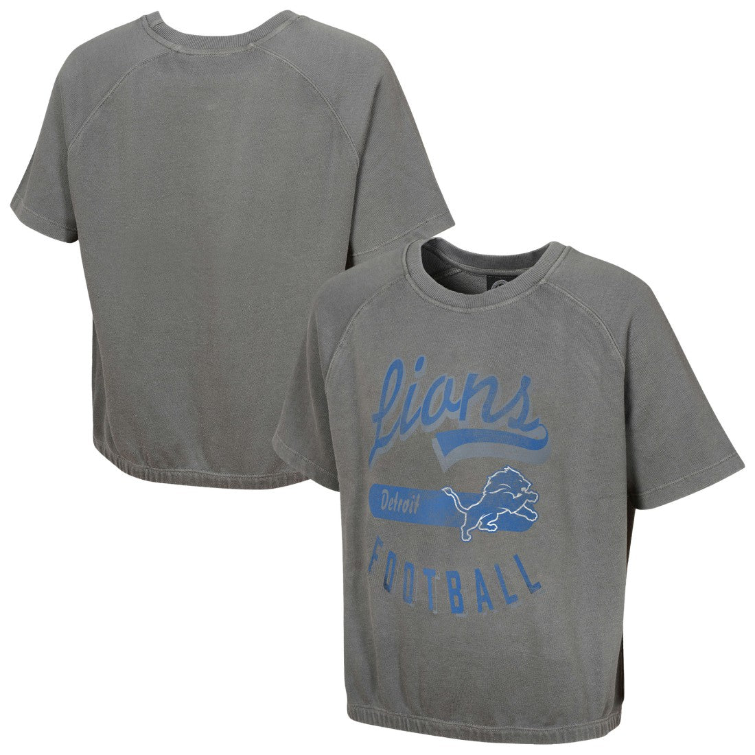 Detroit Lions Women's Mineral Wash Short Sleeve Top Gray - NFL
