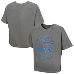 Detroit Lions Women's Mineral Wash Short Sleeve Top Gray - NFL