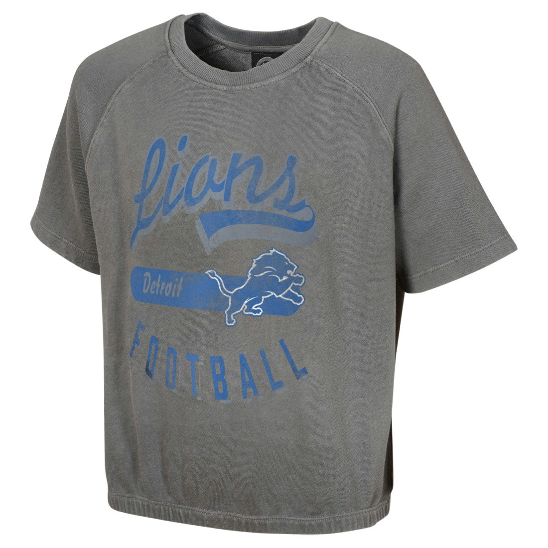 Detroit Lions Women's Mineral Wash Short Sleeve Top Gray - NFL