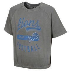 Detroit Lions Women's Mineral Wash Short Sleeve Top Gray - NFL