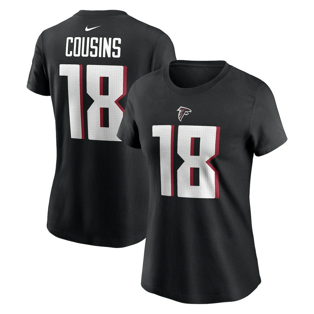 Kirk Cousins Atlanta Falcons Women's Player Name & Number T-Shirt Black - Nike