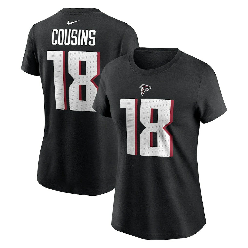 Kirk Cousins Atlanta Falcons Women's Player Name & Number T-Shirt Black - Nike