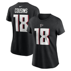 Kirk Cousins Atlanta Falcons Women's Player Name & Number T-Shirt Black - Nike