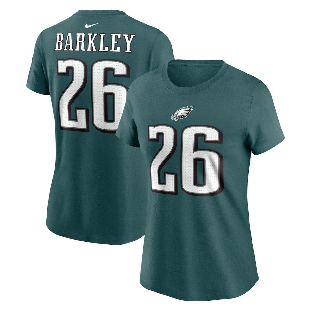 Saquon Barkley Philadelphia Eagles Women's Player Name & Number T-Shirt Midnight Green - Nike