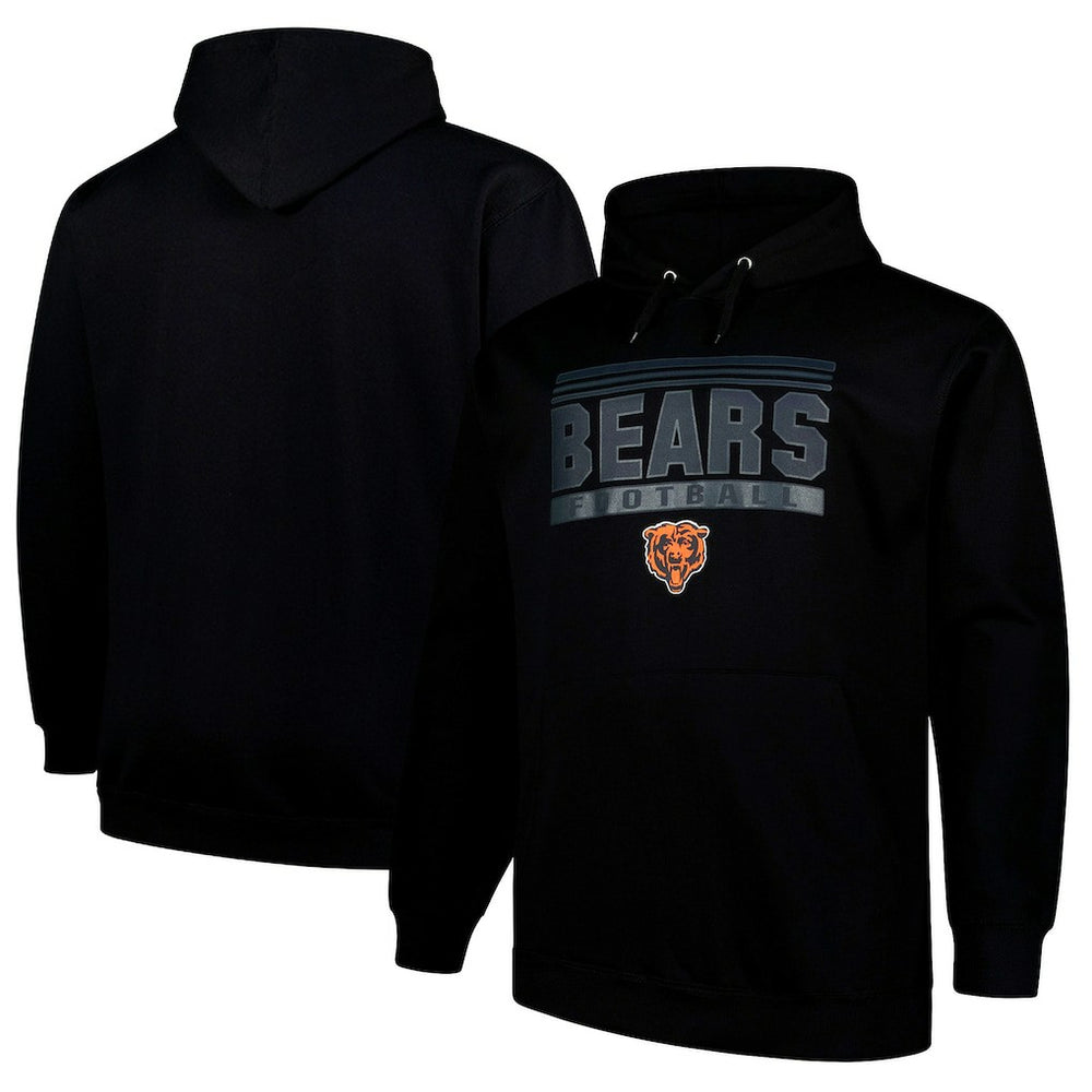 Chicago Bears Big & Tall Pop Pullover Hoodie Black - Fanatics
