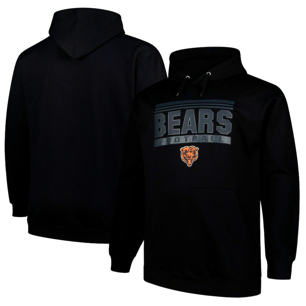 Chicago Bears Big & Tall Pop Pullover Hoodie Black - Fanatics