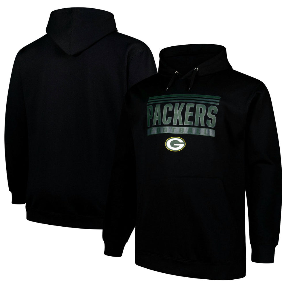 Green Bay Packers Big & Tall Pop Pullover Hoodie Black - Fanatics
