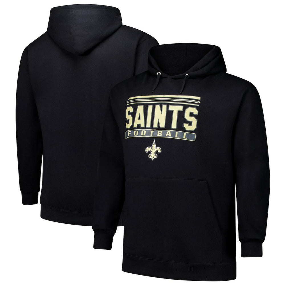 New Orleans Saints Big & Tall Pop Pullover Hoodie Black - Fanatics