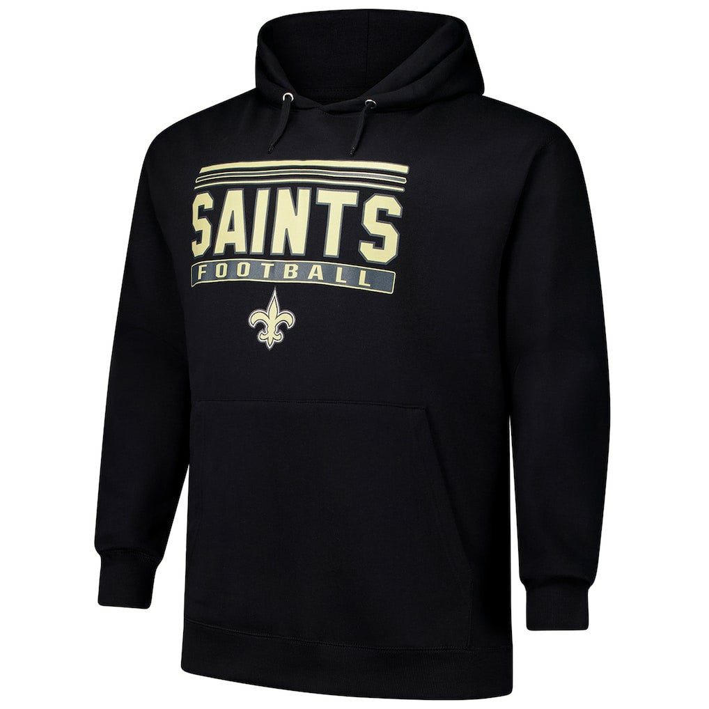 New Orleans Saints Big & Tall Pop Pullover Hoodie Black - Fanatics