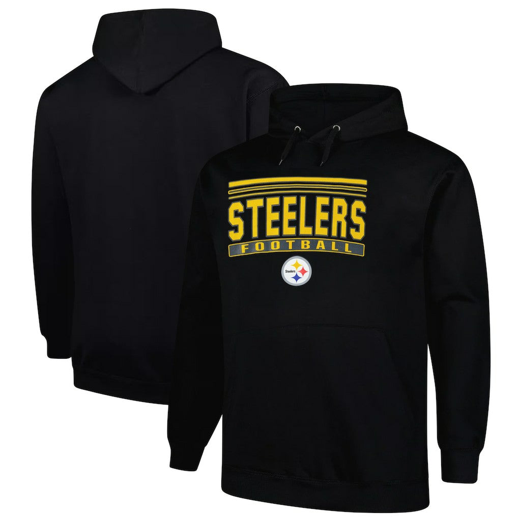 Pittsburgh Steelers Big & Tall Pop Pullover Hoodie Black - Fanatics