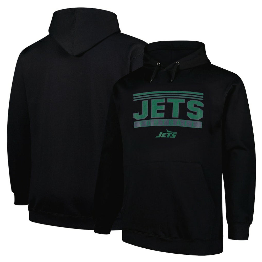 New York Jets Big & Tall Pop Pullover Hoodie Black - Fanatics