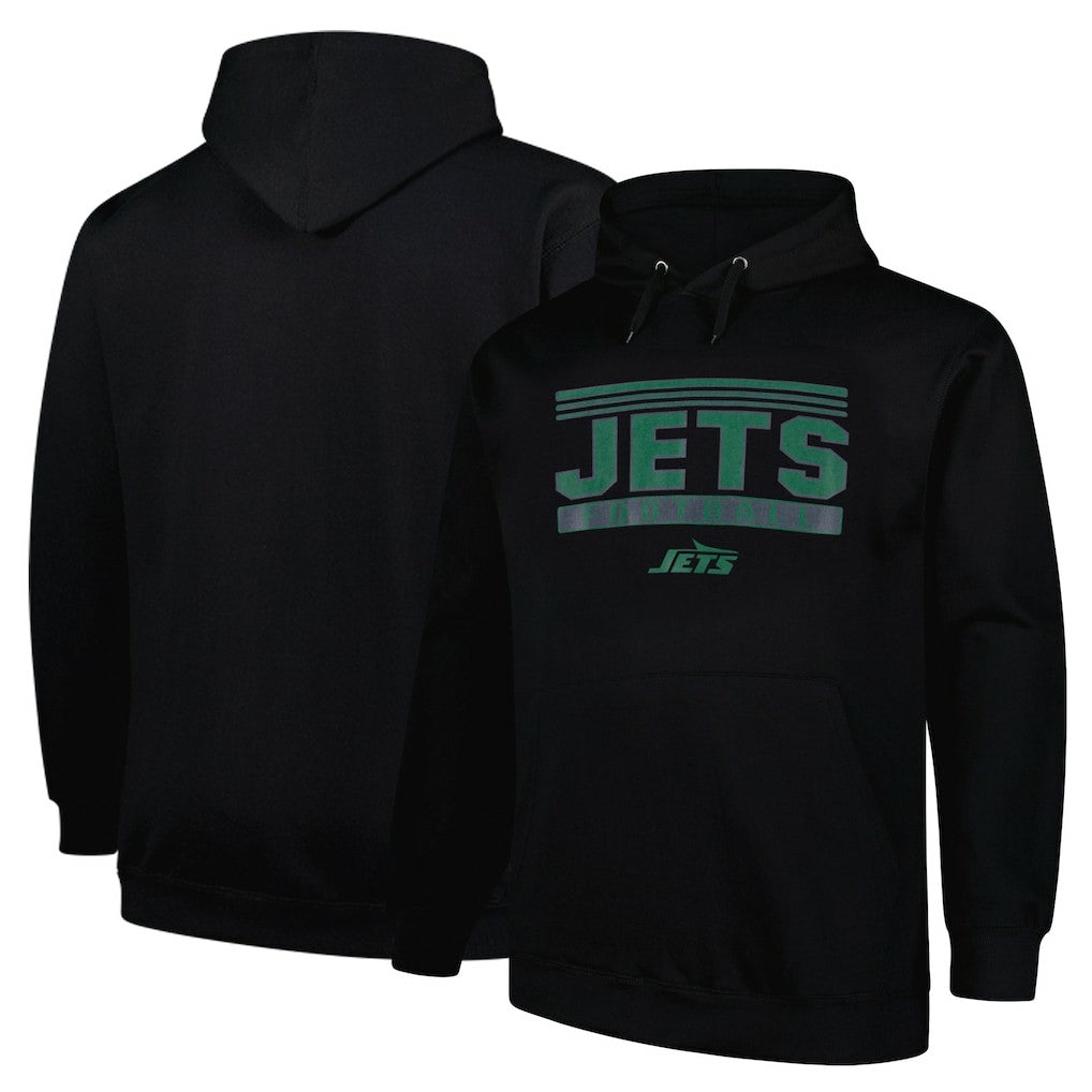 New York Jets Big & Tall Pop Pullover Hoodie Black - Fanatics