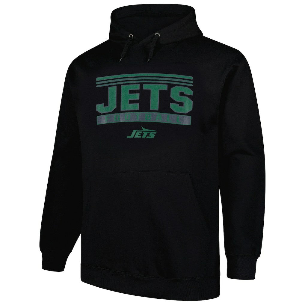 New York Jets Big & Tall Pop Pullover Hoodie Black - Fanatics