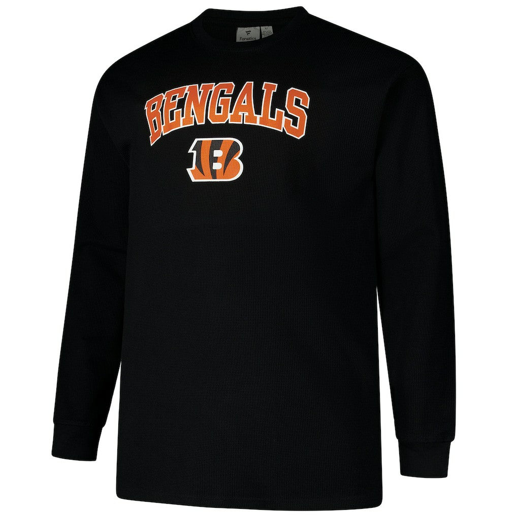 Cincinnati Bengals Big & Tall Thermal Long Sleeve T-Shirt Black - Fanatics
