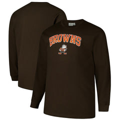 Cleveland Browns Big & Tall Throwback Thermal Long Sleeve T-Shirt Brown - Fanatics