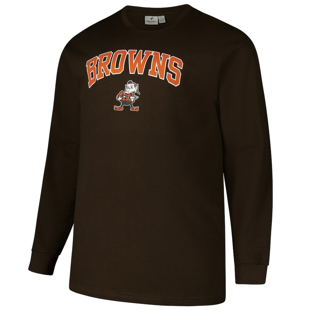 Cleveland Browns Big & Tall Throwback Thermal Long Sleeve T-Shirt Brown - Fanatics