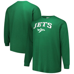 New York Jets Big & Tall Throwback Thermal Long Sleeve T-Shirt Kelly Green - Fanatics
