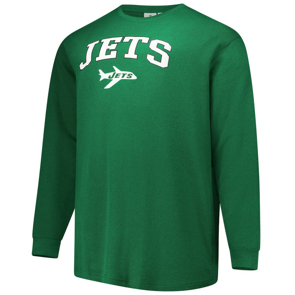 New York Jets Big & Tall Throwback Thermal Long Sleeve T-Shirt Kelly Green - Fanatics