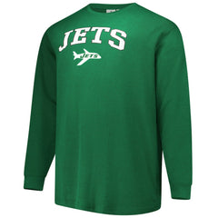 New York Jets Big & Tall Throwback Thermal Long Sleeve T-Shirt Kelly Green - Fanatics