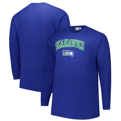 Seattle Seahawks Big & Tall Throwback Thermal Long Sleeve T-Shirt Royal - Fanatics