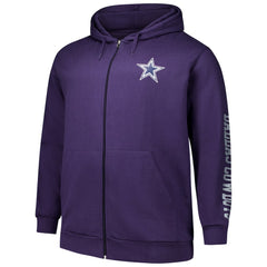 Dallas Cowboys Big & Tall Sleeve Hit Full-Zip Hoodie Purple - Fanatics