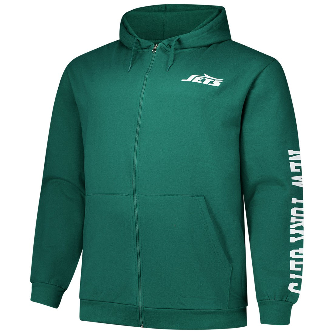 New York Jets Big & Tall Sleeve Hit Full-Zip Hoodie Green - Fanatics