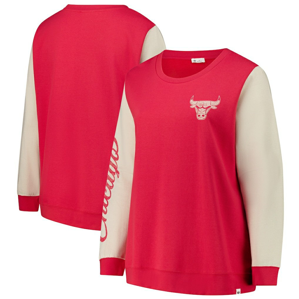 47 brand - Chicago Bulls '47 Women's Plus Size Oversized Rise Andie Pullover Sweatshirt - Red